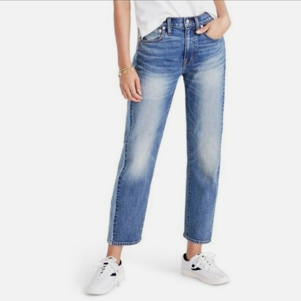 Madewell cruiser straight high rise light wash jeans sz 31